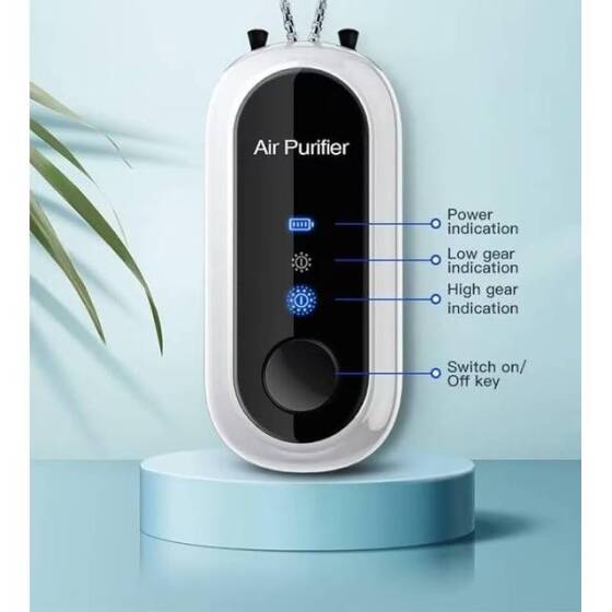 White Hanging Neck Air Purifier Mini Rechargeable Air Purifier Necklace - 4