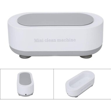 White Mini Ultrasonic Clean Jewelry Watch Glasses Cleaner Machine (Without Battery) - 2