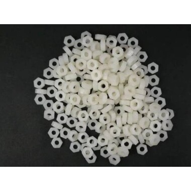 White Nylon Nut M3 - 3