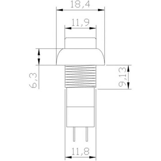 White PBS-11B 12mm 2 PIN Momentary Self-Reset Round Plastic Push Button Switch - 4