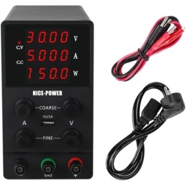 White SPS305 30V5A Vertical Digital Tube DC Adjustable RegulaTor Power Supply With Cable 220V EU Plug - 2