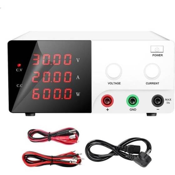 White WPS305B 30V 5A DC Adjustable RegulaTor Power Supply With Cable 110V US Plug - 1