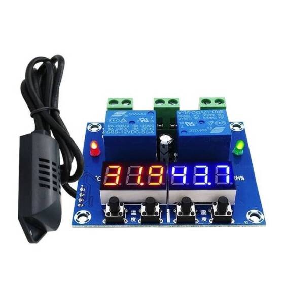 XH-M452 High Precision DC 12V 10A Digital LED Dual Output Temperature and Humidity Controller Module with SHT20 Sensor - 2
