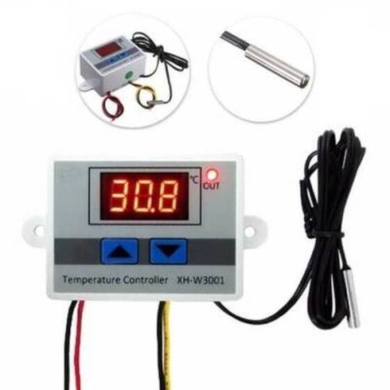 XH-W3001 DC 12V 120W Digital Temperature Controller Microcomputer Thermostat Switch with 1m Cable - 3