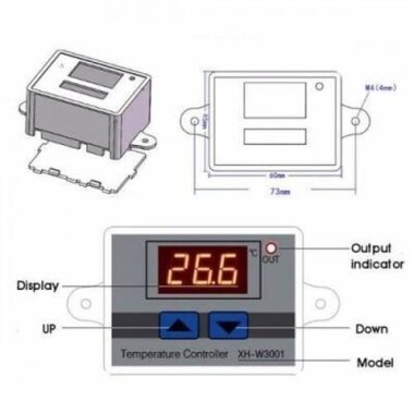 XH-W3001 DC 12V 120W Digital Temperature Controller Microcomputer Thermostat Switch with 1m Cable - 6