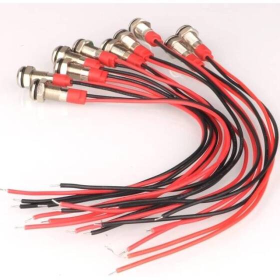 Yellow 3-9V 14mm LED Metal Indicator Light With 15cm Cable - 3