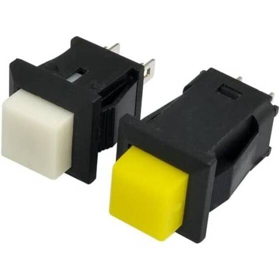Yellow DS-431 2 PIN Off-On Self-Reset Square Push Button Switch - NC Press Break - 3