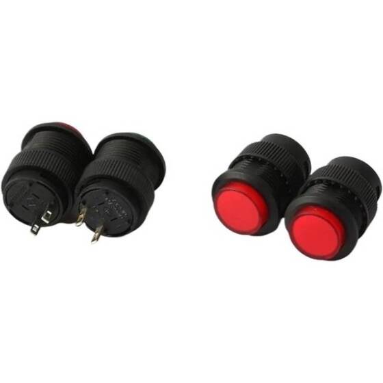 Yellow R16-504B 16mm 2 PIN Self-Reset Off-On Push Button Switch Without Light - 3