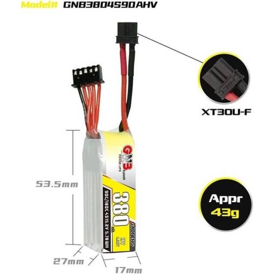 Yellow TCB 11.1V 1500MAH 25C Model Airplane Lithium Battery XT60 Female - 4