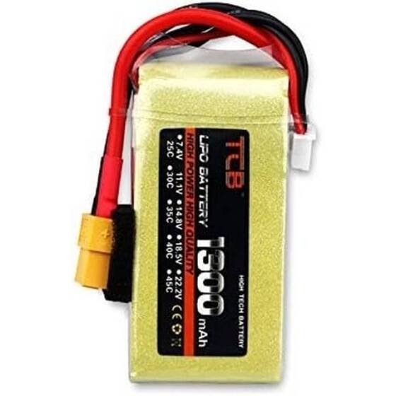 Yellow TCB 11.1V 4000MAH 75C Model Airplane Lithium Battery T Female - 1