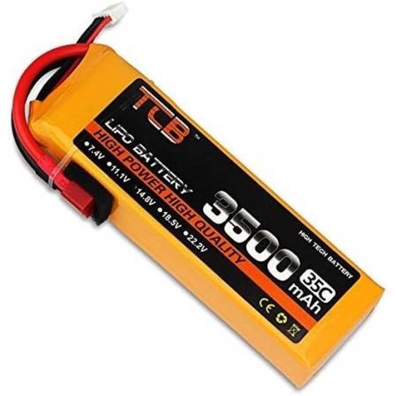 Yellow TCB 11.1V 5200MAH 25C Model Airplane Lithium Battery JST Female - 1