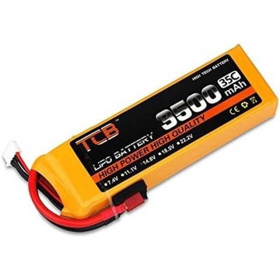 Yellow TCB 11.1V 5200MAH 25C Model Airplane Lithium Battery JST Female - 2