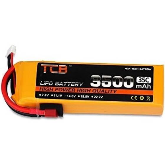Yellow TCB 11.1V 5200MAH 25C Model Airplane Lithium Battery JST Female - 3