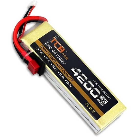 Yellow TCB 11.1V 5200MAH 25C Model Airplane Lithium Battery T Female - 1