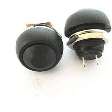 Yellow Waterproof PBS-33B 12mm 2 PIN Self-Reset Mini Round Push Button - 1