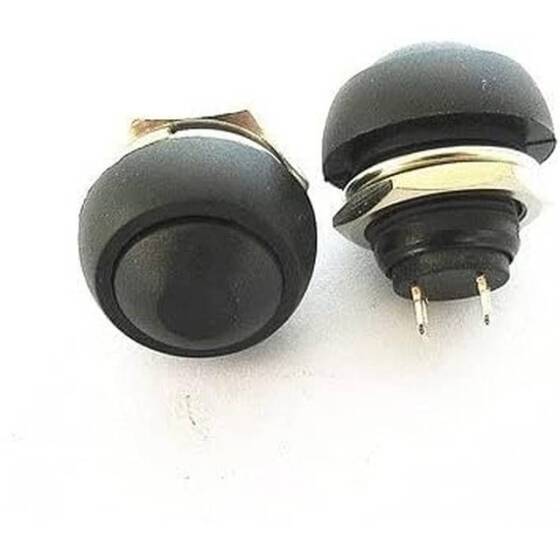 Yellow Waterproof PBS-33B 12mm 2 PIN Self-Reset Mini Round Push Button - 1