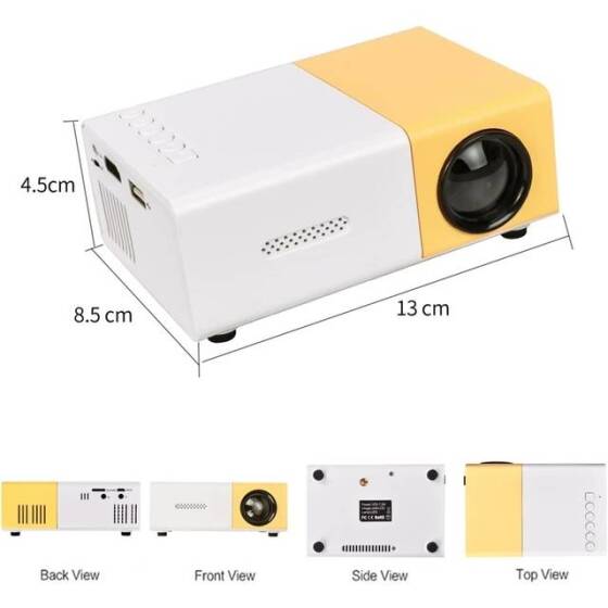 YG-300 Projector Yellow Color Portable Entertainment Household Projector - 3