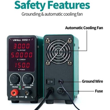 YIHUA3005D Regulated Adjustable DC Power Supply EU Plug - 3