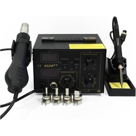 YIHUA852D+ Pump Air Flow Adjustable Hot Air With Soldering Air Soldering Station EU Plug - 1