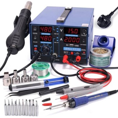 YIHUA853D Digital Display Hot Air Desoldering Station Power Supply Three-in-One UK Plug - 1