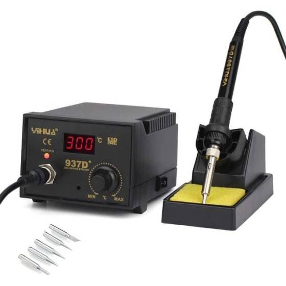 YIHUA937D+ 60W Digital Display High-Power Heating Core Soldering Station EU Plug - 1