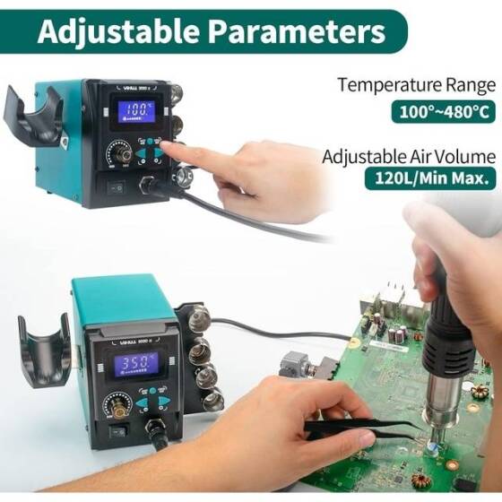 YIHUA959D Single Digital Display Hot Air Soldering Station 220V UK Plug - 2