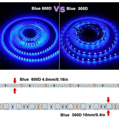 Epoksi Mavi 2835 12V SMD LED Şerit 60 LED/Metre Esnek 5 Metrelik Makara - 4