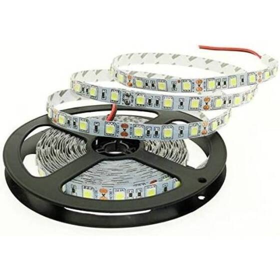Epoksi Soğuk Beyaz 2835 12V SMD LED Şerit 60 LED/Metre Esnek 5 Metrelik Makara - 1