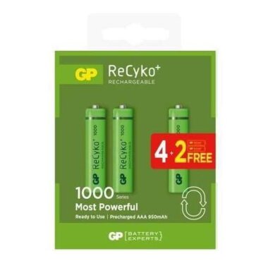 GP ReCyko+ 6'lı 1000mAh AAA Şarj Edilebilir Pil - 1
