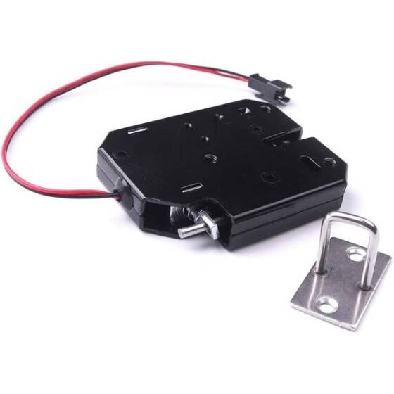 Gümüş XG-07C 12V DC 2A Küçük Dolap Elektromanyetik Kilit Geri Bildirimli Dört Telli Boyut:73x58x13mm - 1