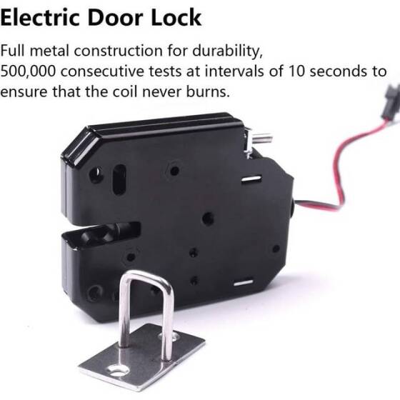 Gümüş XG-07C 12V DC 2A Küçük Dolap Elektromanyetik Kilit Geri Bildirimli Dört Telli Boyut:73x58x13mm - 4