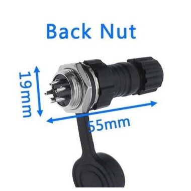 GX-16 4 Pin Su Geçirmez Mike Konnektör - Panel Tipi - 3