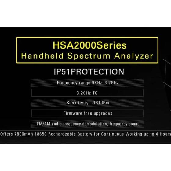 Hantek HSA2016A Dijital Spektrum Analizörü 9KHz-1.6GHz EU Fişli Pilli - 4