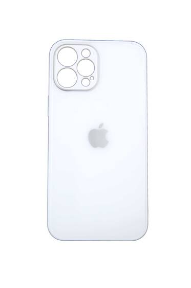 İphone 12 Pro max Kamera Korumalı Beyaz Cam Kılıf