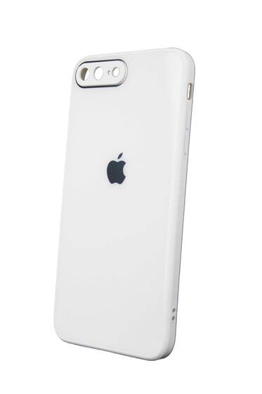 İphone 7 Plus Kamera Korumalı Beyaz Cam Kılıf