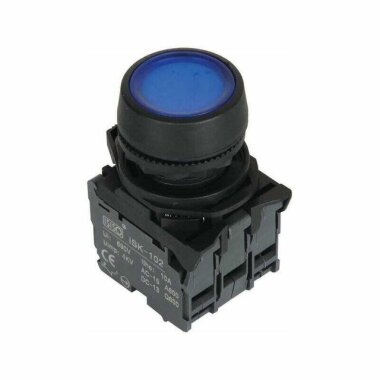 ISP-AW36B5 24V Led Işıklı Yaylı Buton - Mavi - ISISO