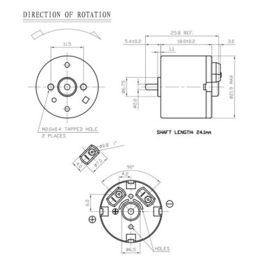 JRF-146VA 3.6V Mini DC Motor - 3