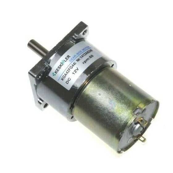KGA42 12V 60Rpm 42mm Redüktörlü Flanşlı Kısa Dc Motor - 1