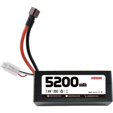 Kırmızı 5200MAH 2 S 7.4 V 25C Yüksek Güç Yüksek Kaliteli Model Uçak LIPO Pil T Dişi - 1