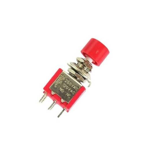 Kırmızı DS-612 6mm 3 Pin Mini Anlık Kendini Sıfırlamalı Otomatik Dönüş Push Buton - 2