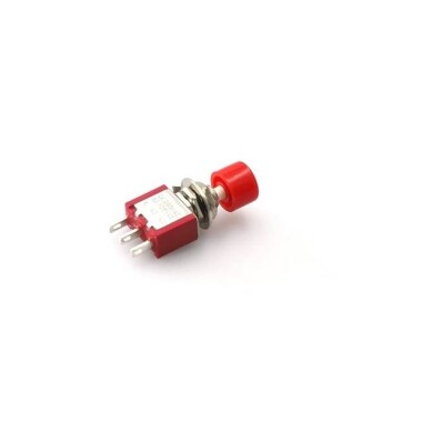 Kırmızı DS-612 6mm 3 Pin Mini Anlık Kendini Sıfırlamalı Otomatik Dönüş Push Buton - 3