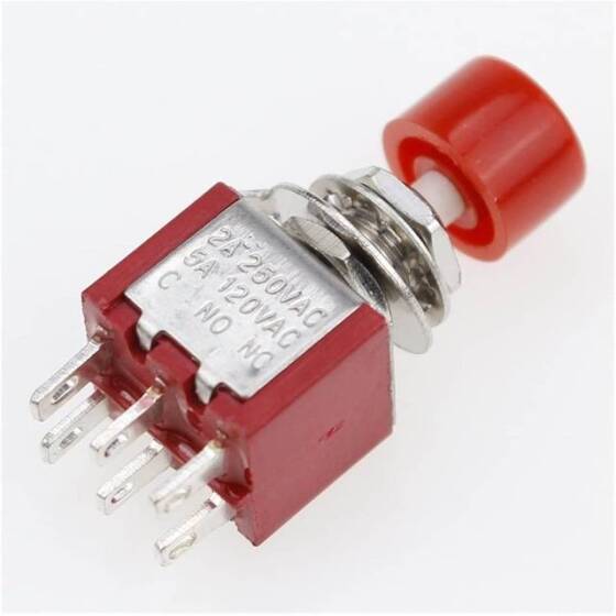 Kırmızı DS-622 6mm 6 Pin Otomatik Kendini Sıfırlamalı Push Buton - 2