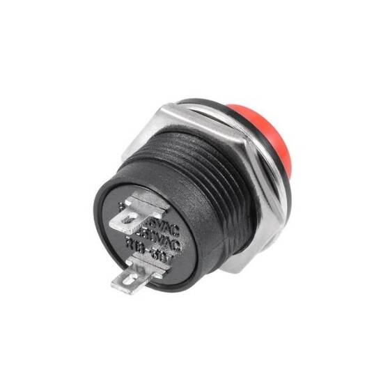Kırmızı R13-507 16mm 2 Pin Anlık Kendini Sıfırlama Yuvarlak Kapaklı Basmalı Düğme Anahtarı - 3