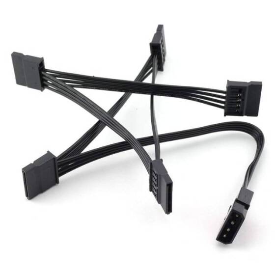 Büyük 4 Pinli IDE 1 ila 9 SATA Sabit Disk Arayüzü Güç Kablosu - 1