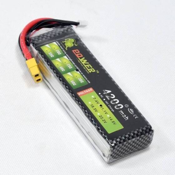 Lion 4200MAH 3S 11.1V 35C Yüksek Güç Yüksek Kaliteli Model Uçak LIPO Pil JST Dişi - 1