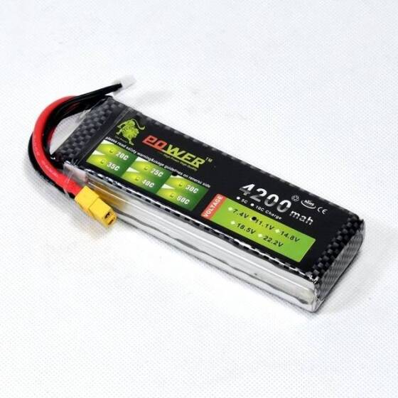 Lion 4200MAH 3S 11.1V 35C Yüksek Güç Yüksek Kaliteli Model Uçak LIPO Pil XT60 Dişi - 5