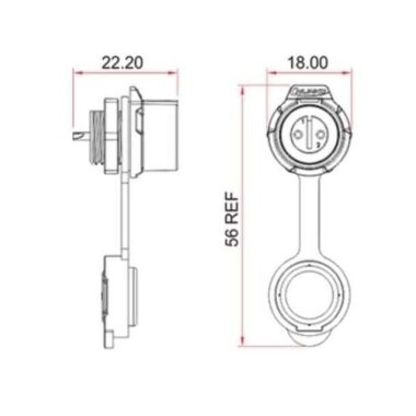 LP-12-J02SX-02-101 2 Pin Su Geçirmez Konnektör - Dişi - 2
