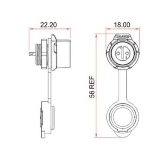 LP-12-J02SX-02-101 2 Pin Su Geçirmez Konnektör - Dişi - 2