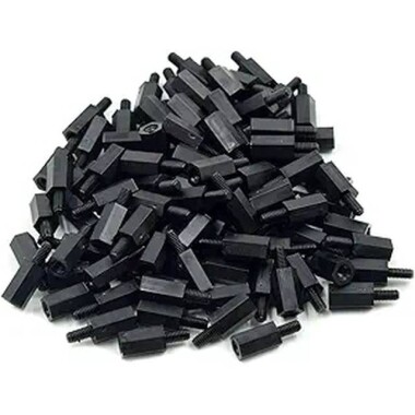 M3x10+6mm Siyah Plastik Distans - 2