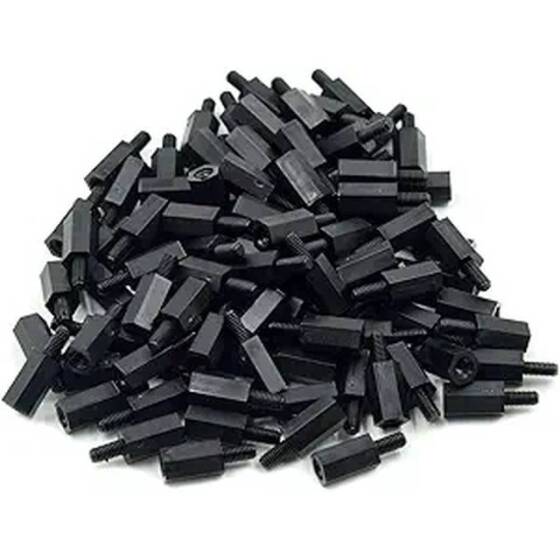 M3x10+6mm Siyah Plastik Distans - 2